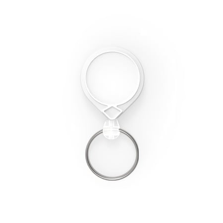 Key-Bak KEYBAK Round MINI-BAK Small Retracting Reel - White, Belt Clip Clip, Split Ring, 5PK 0053-006